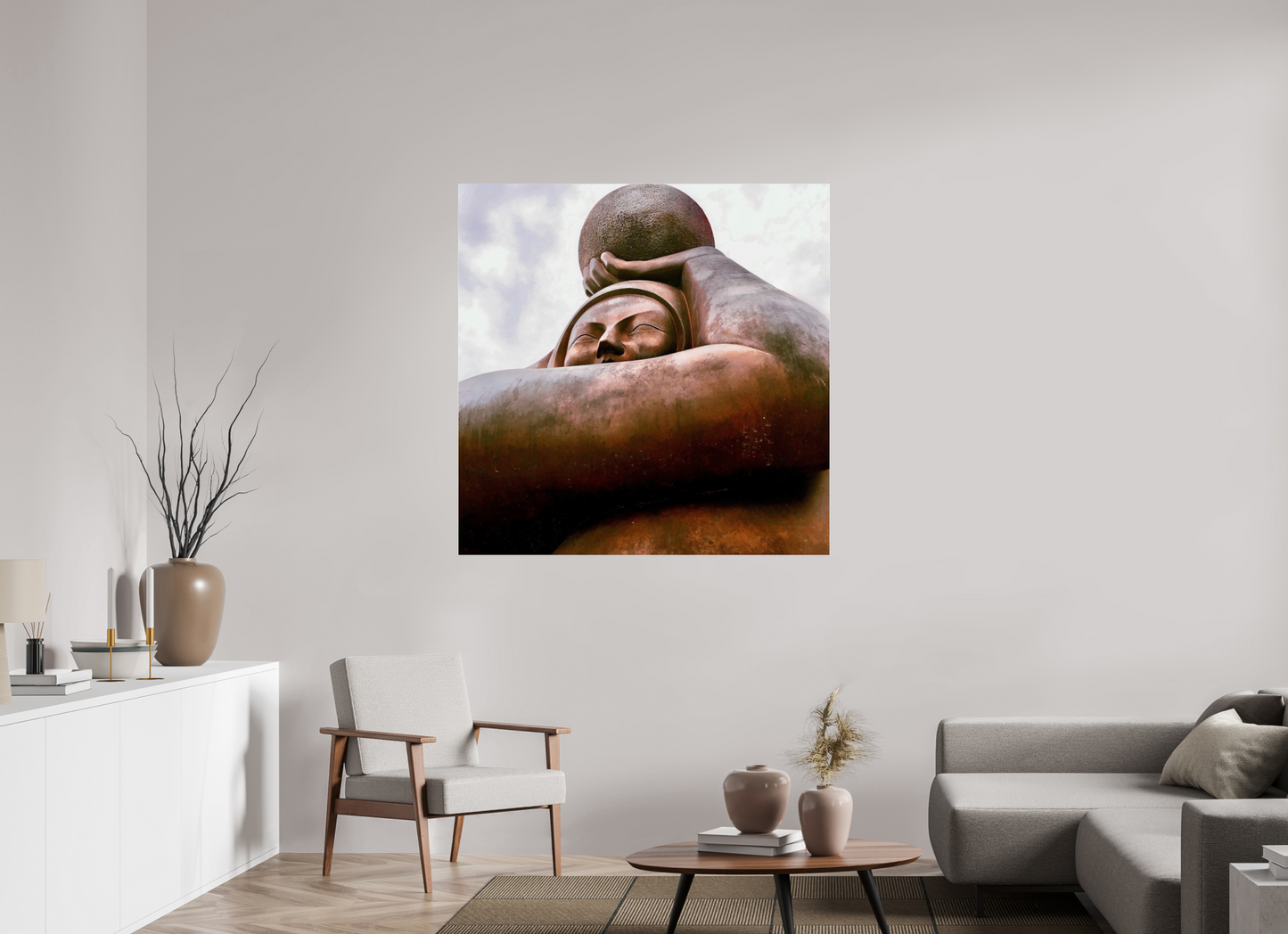 120 x 120 cm, Impression brillante fine art sur alu dibond (prête à être accrochée) Maternité primordiale (France, La Baule)