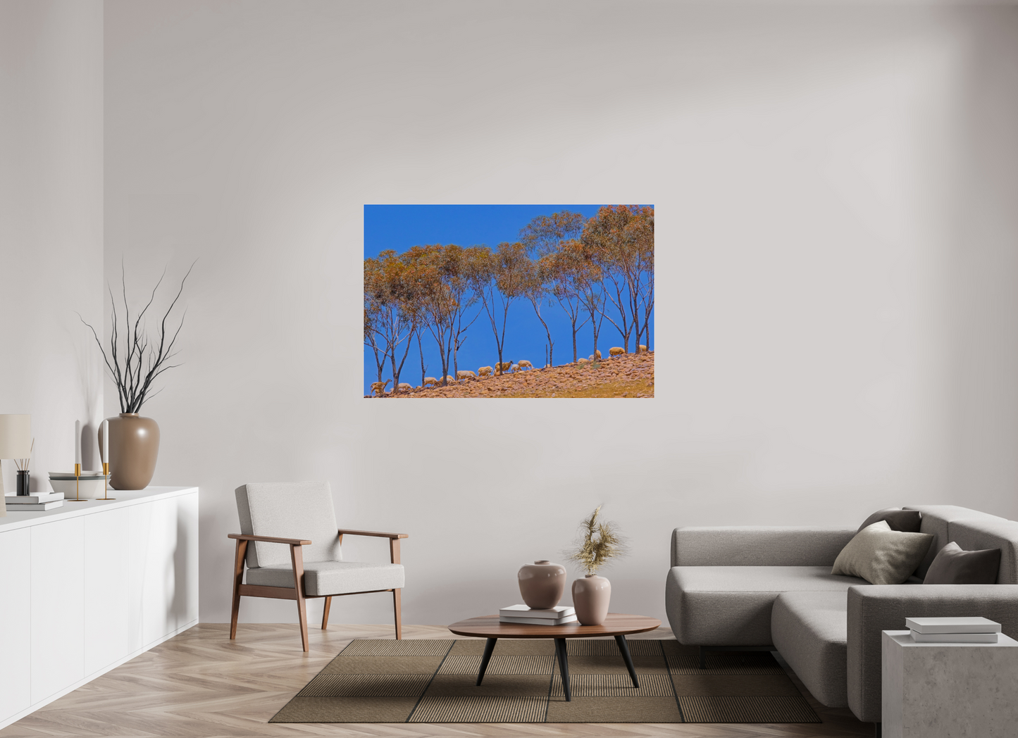 150 x 100 cm, Impression brillante fine art sur alu dibond (prête à être accrochée) Ligne pastorale (Maroc, Atlas)