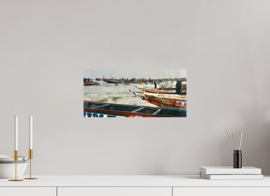42,8 x 20 cm, Impression mate fine art sur alu dibond (prête à être accrochée) Barques d'espoir (Sénégal, MBour)
