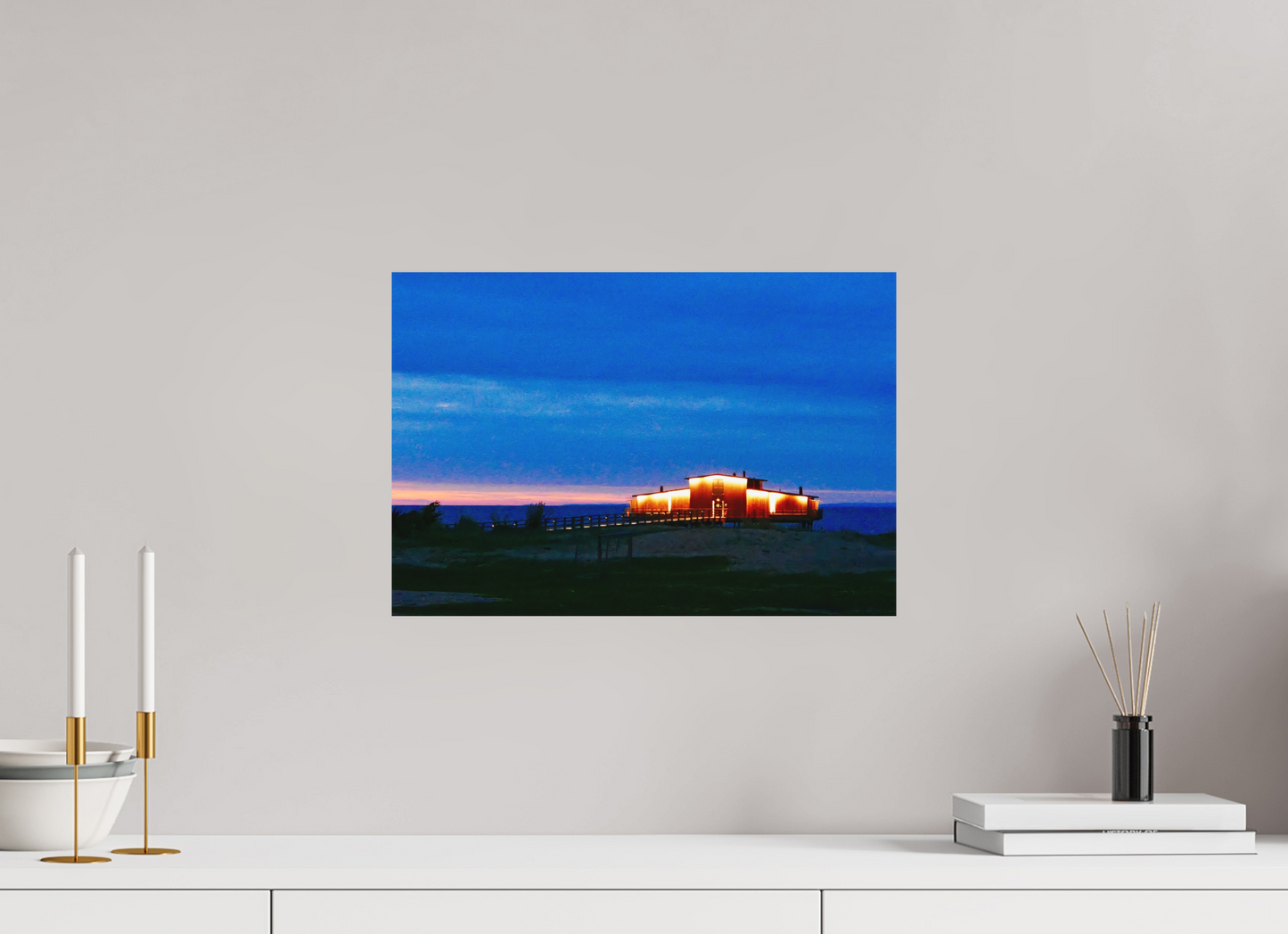 44 x 30 cm, Impression mate fine art sur alu dibond (prête à être accrochée) Lisière humaine (Suède,Båstad)