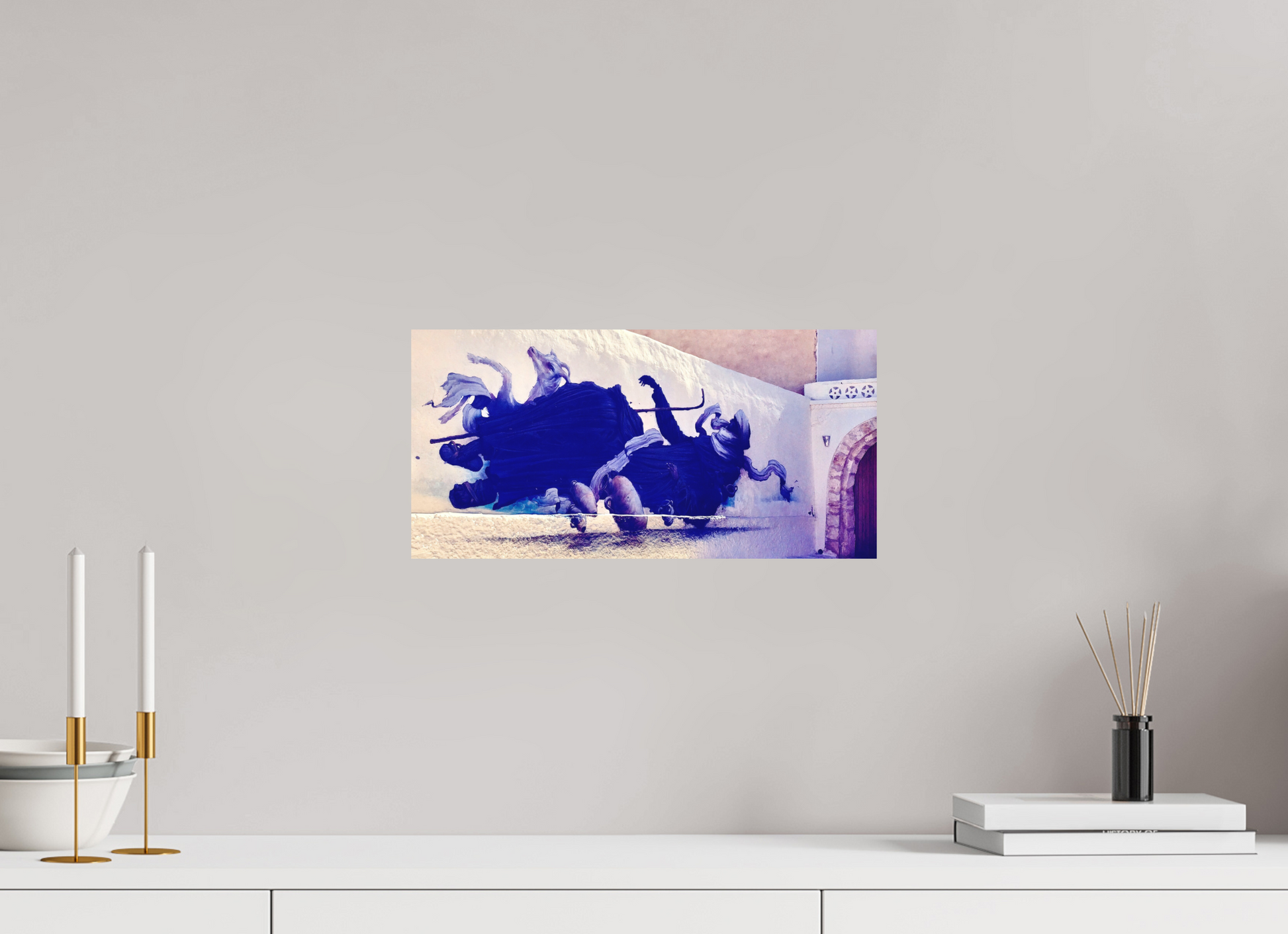 40,6 x 20 cm, Impression mate fine art sur alu dibond (prête à être accrochée) Caravan of the Wind (Tunisie, Djerba)