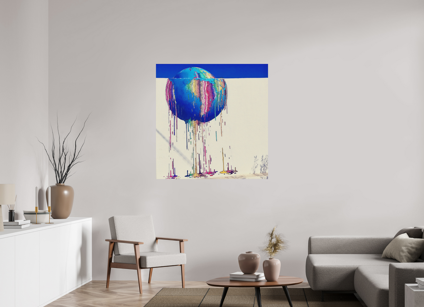 110 x 113,2 cm, Impression mate fine art sur alu dibond (prête à être accrochée) Fonte des repères (Tunisie, Djerba)