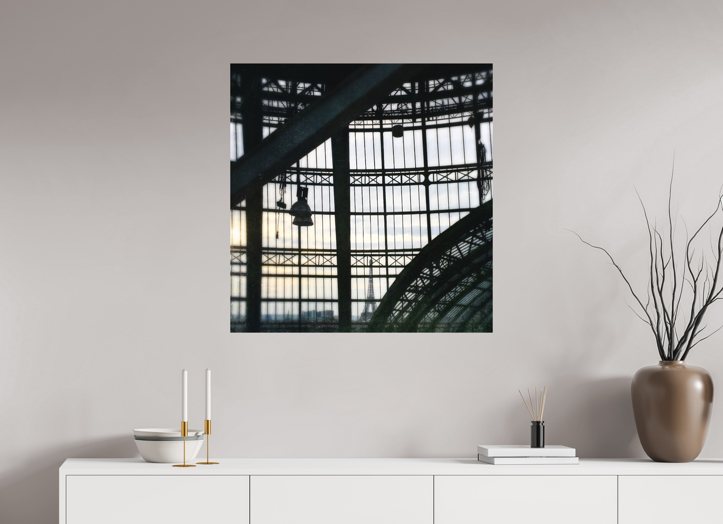 80 x 82,1 cm, Impression mate fine art sur alu dibond (prête à être accrochée) City in Transparency (France, Paris)