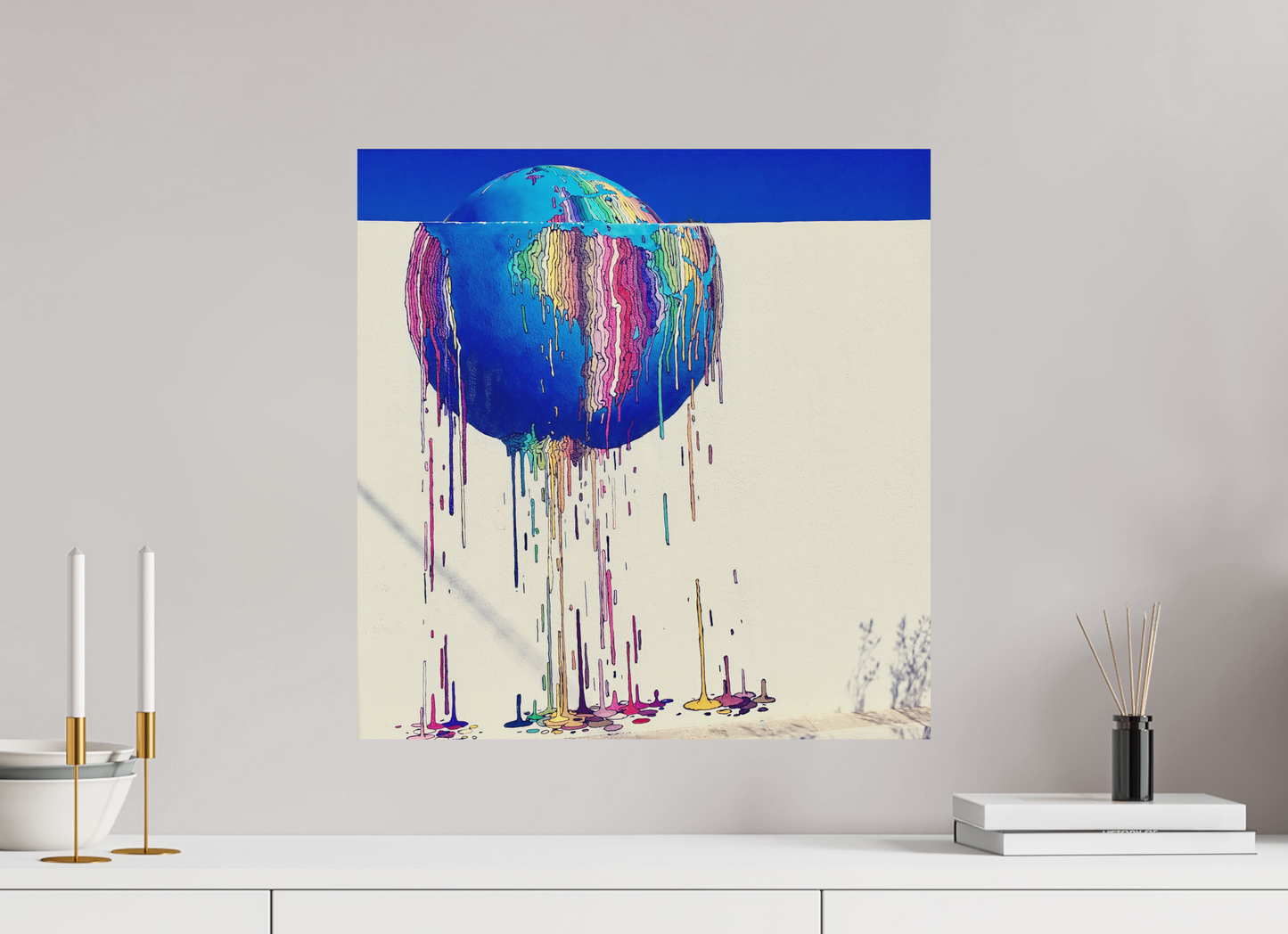 50 x 51,5 cm, Impression mate fine art sur alu dibond (prête à être accrochée) Fonte des repères (Tunisie, Djerba)