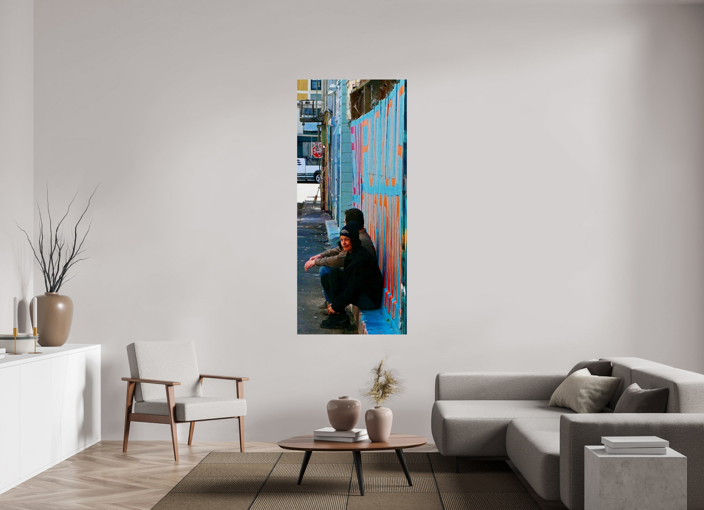 80 x 185,8 cm, Impression brillante fine art sur alu dibond (prête à être accrochée) Backstreet Chronicles (Etats-Unis, San Fransisco)