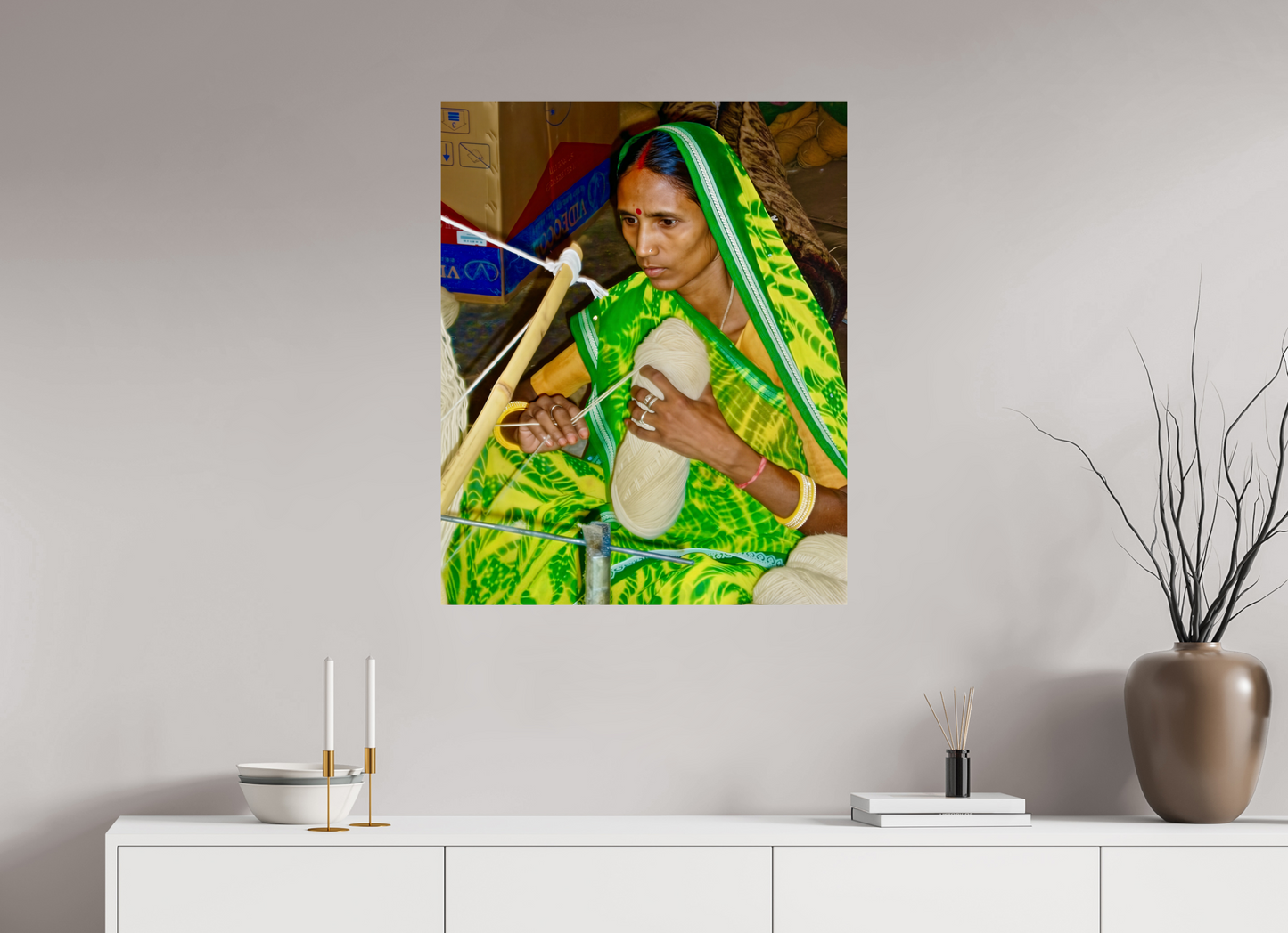 70 x 86,8 cm, Tirage brillant papier Fuji Crystal DP II (à encadrer) Fil intérieur (Inde, Gujarat)