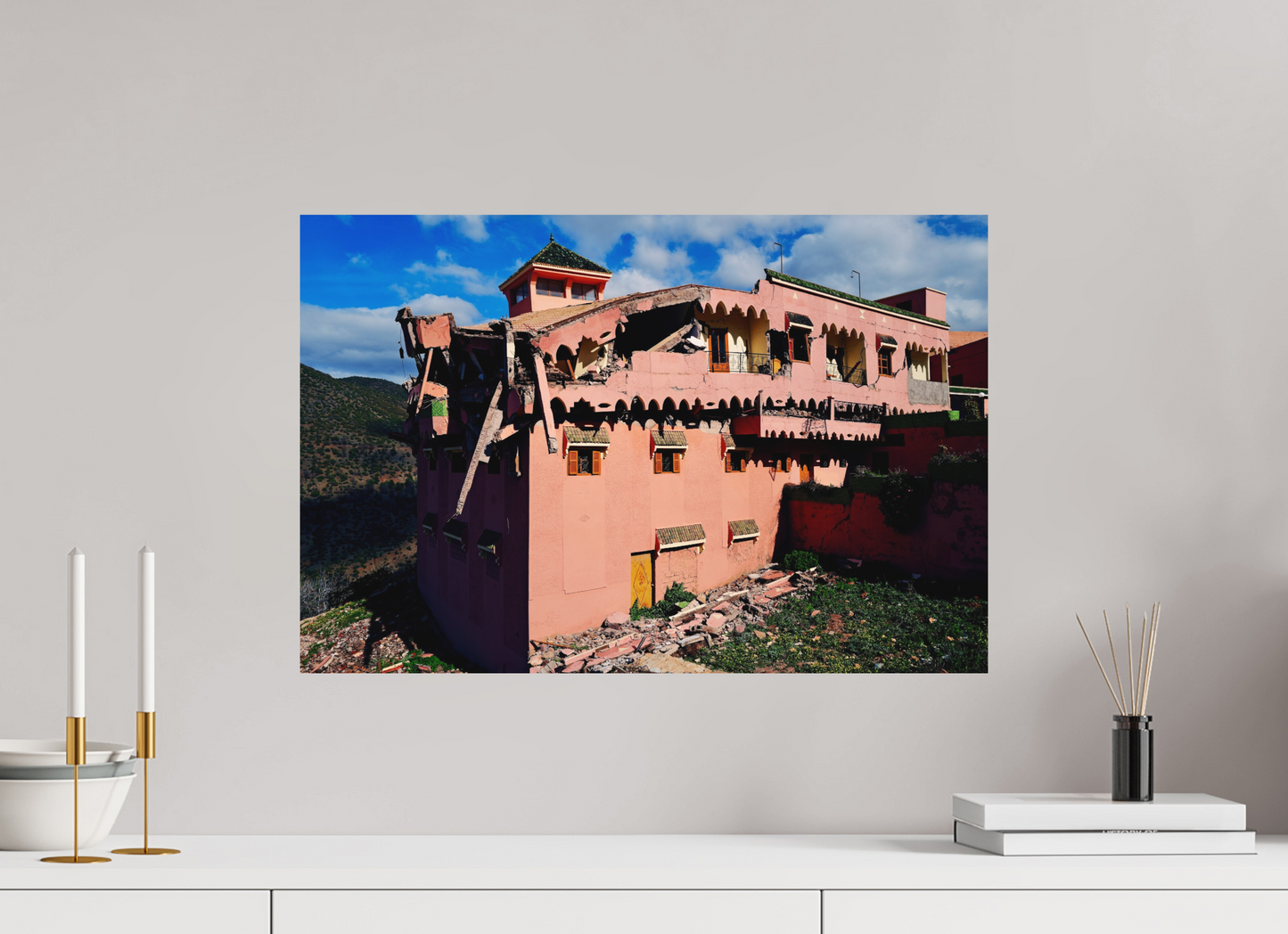 60 x 40 cm, Impression mate fine art sur alu dibond (prête à être accrochée) Earthquake (Maroc, Atlas)