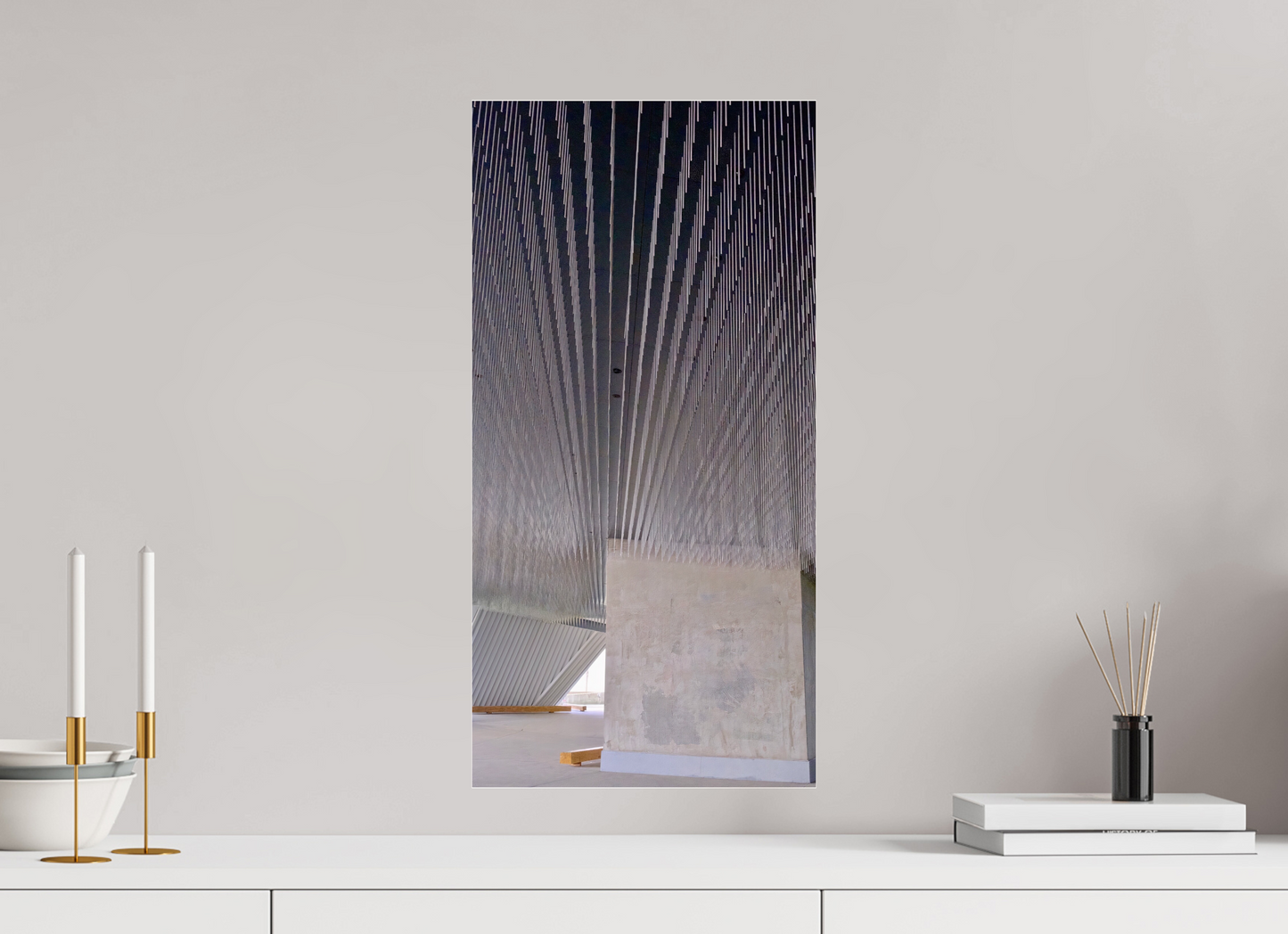 30 x 59,9 cm, Impression brillante fine art sur alu dibond (prête à être accrochée) Pluie métallique (France, Paris)