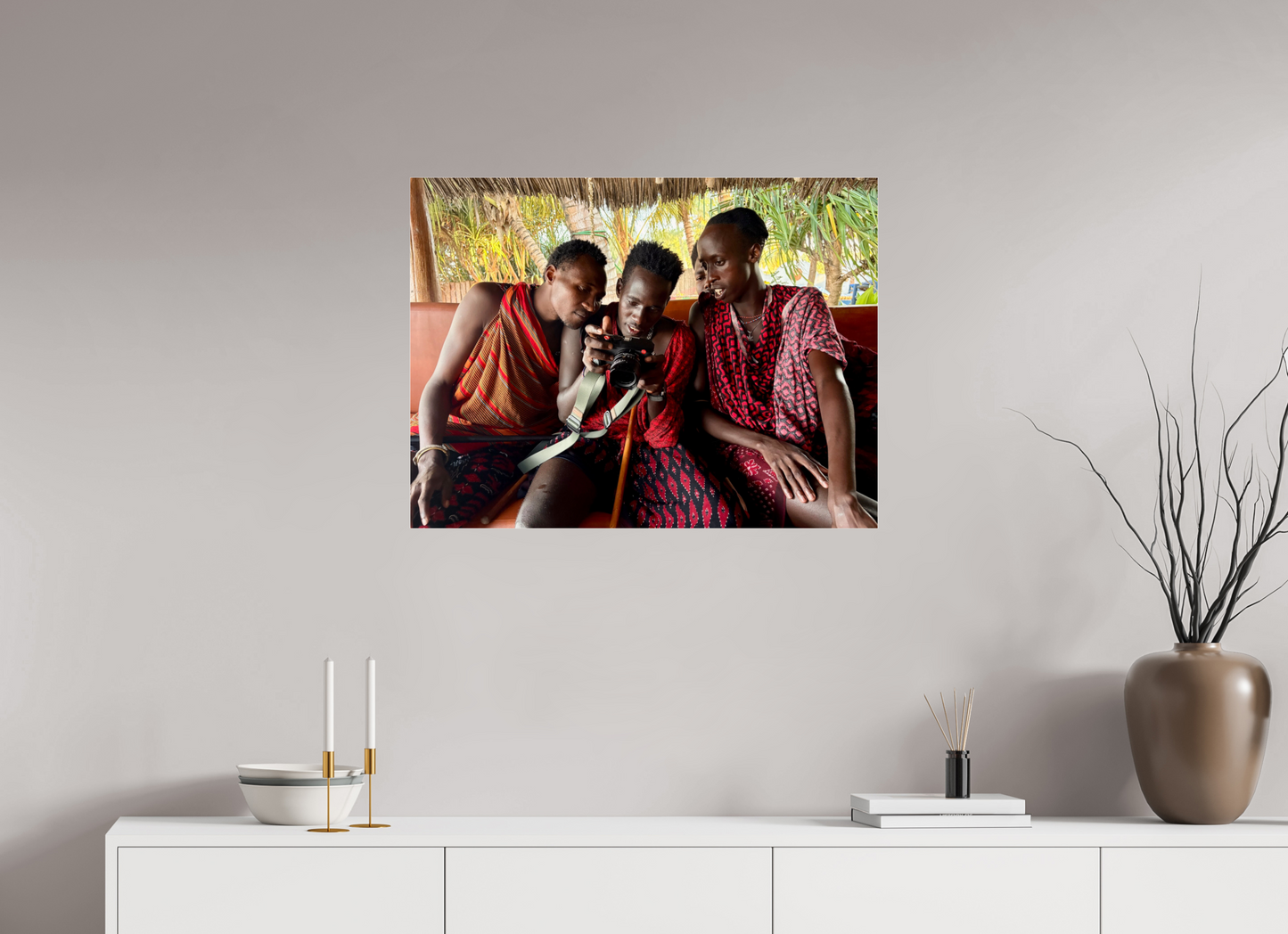 80 x 60 cm, Impression brillante fine art sur alu dibond (prête à être accrochée) Spontaneous light (Tanzanie, Zanzibar)