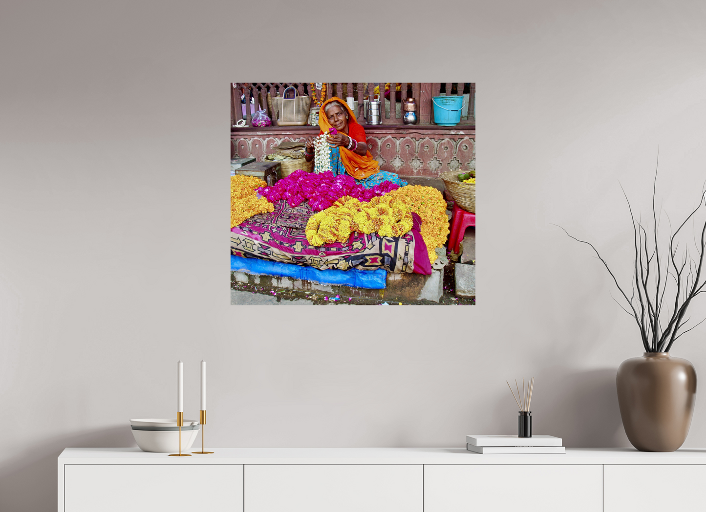 77 x 70 cm, Tirage brillant papier Fuji Crystal DP II (à encadrer) Empire fleuri (Inde, Jaipur)