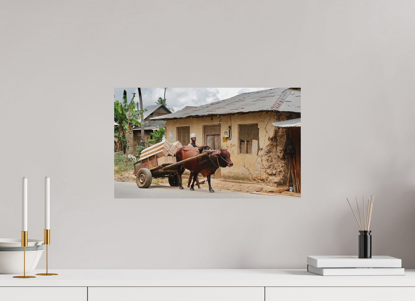 50,5 x 30 cm, Impression mate fine art sur alu dibond (prête à être accrochée) Faithful Zebu (Tanzanie, Zanzibar).jpg