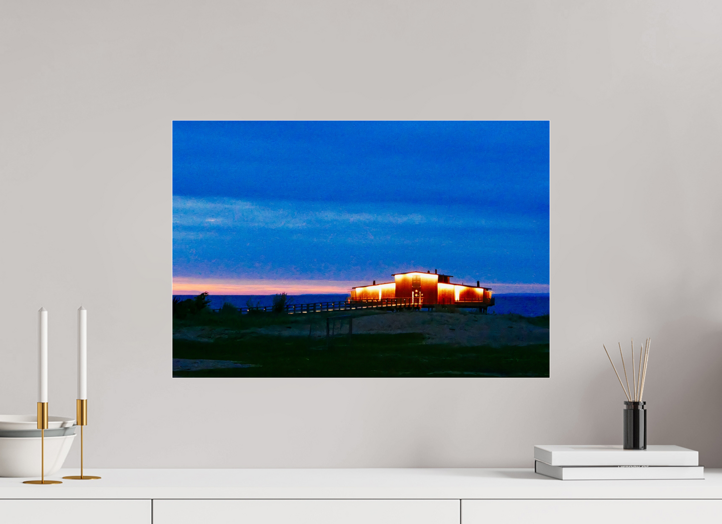 58,7 x 40 cm, Impression brillante fine art sur alu dibond (prête à être accrochée) Lisière humaine (Suède,Båstad)