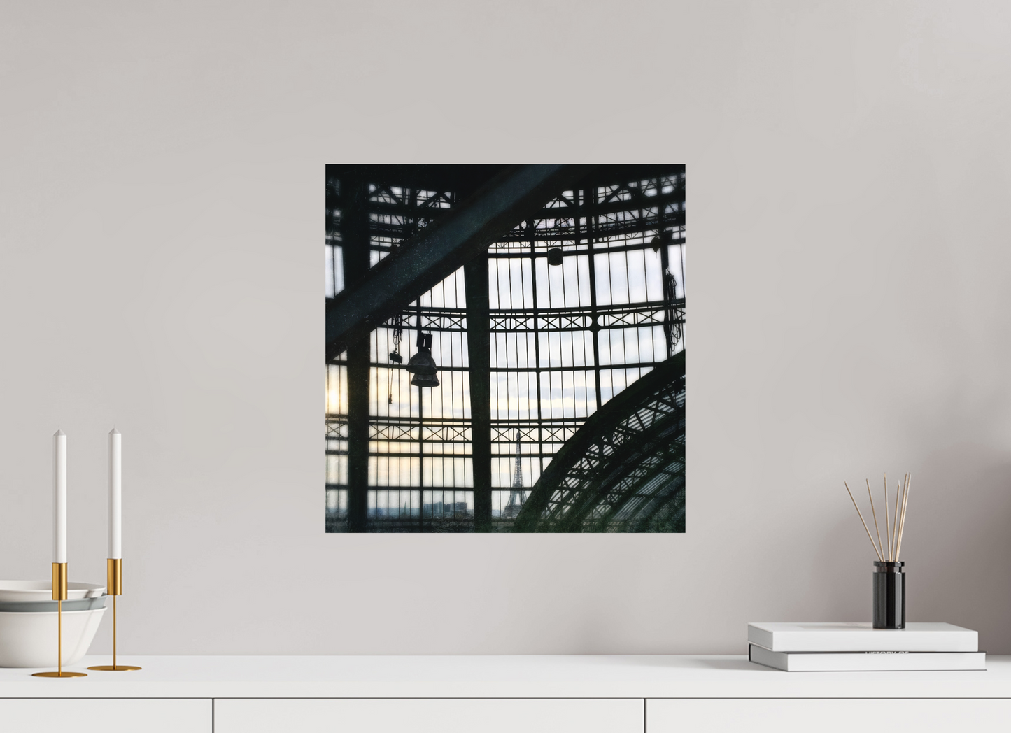 40 x 41 cm, Impression mate fine art sur alu dibond (prête à être accrochée) City in Transparency (France, Paris)