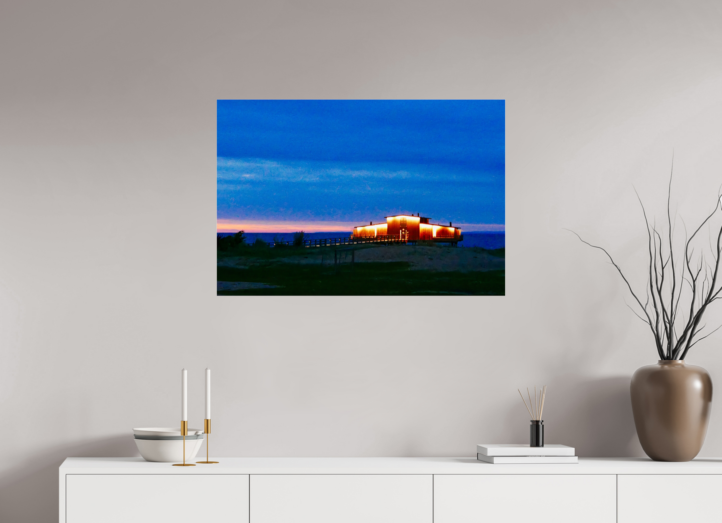 88 x 60 cm, Impression brillante fine art sur alu dibond (prête à être accrochée) Lisière humaine (Suède,Båstad)