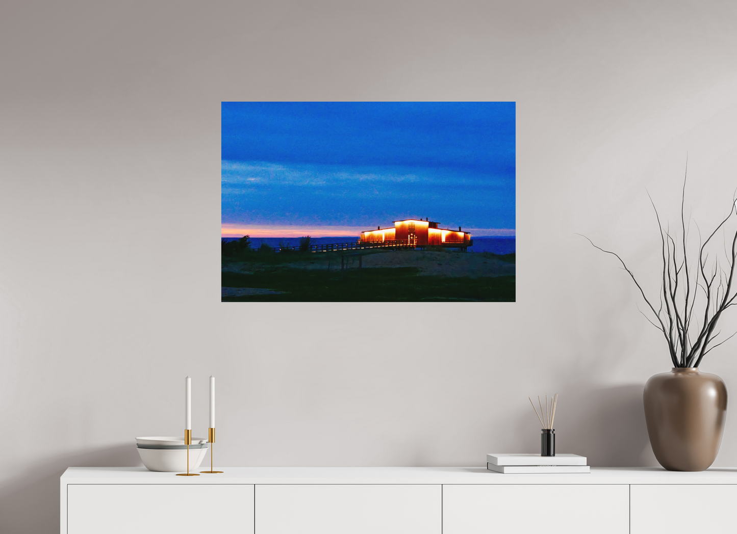 88 x 60 cm, Impression mate fine art sur alu dibond (prête à être accrochée) Lisière humaine (Suède,Båstad)