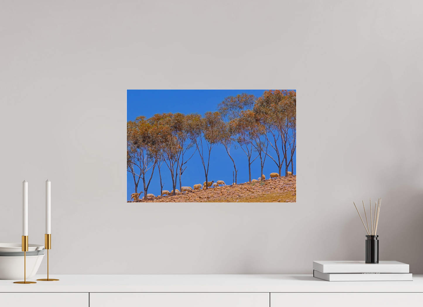 45 x 30 cm, Impression brillante fine art sur alu dibond (prête à être accrochée) Ligne pastorale (Maroc, Atlas)
