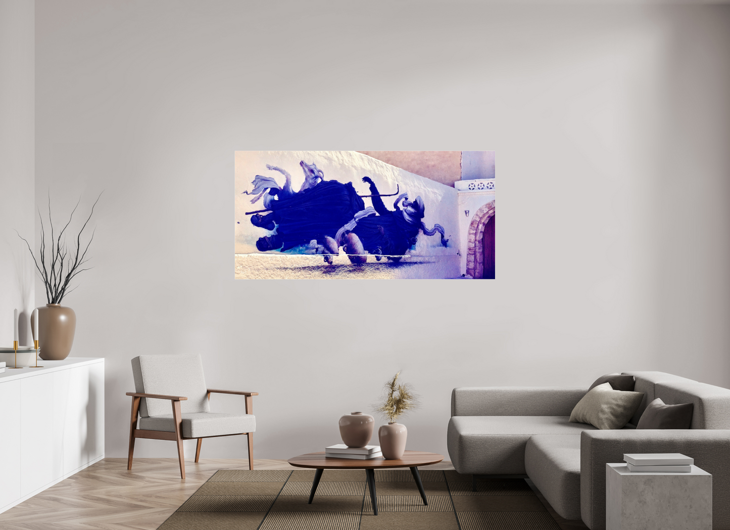 182,6 x 90 cm, Impression brillante fine art sur alu dibond (prête à être accrochée) Caravan of the Wind (Tunisie, Djerba)