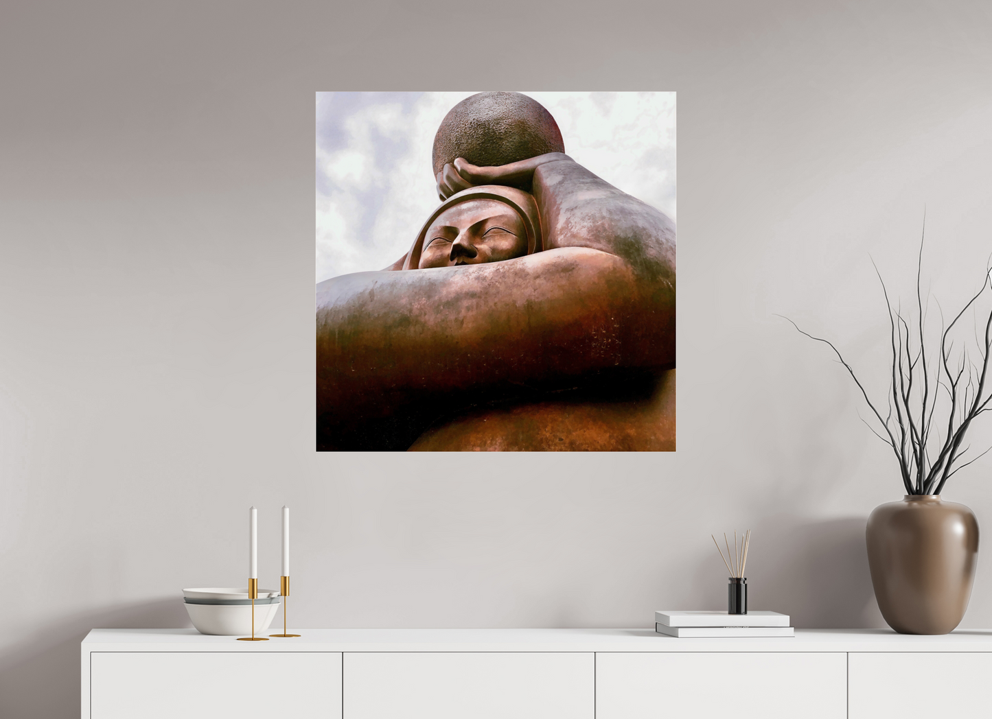 80 x 80 cm, Impression brillante fine art sur alu dibond (prête à être accrochée) Maternité primordiale (France, La Baule)