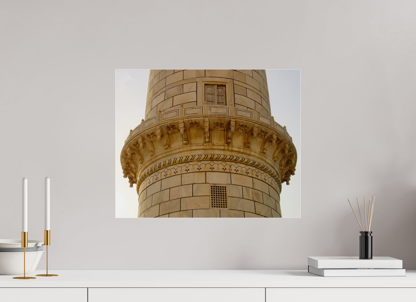 49,9 x 40 cm, Impression brillante fine art sur alu dibond (prête à être accrochée) Pietra dura (Inde, Agra)