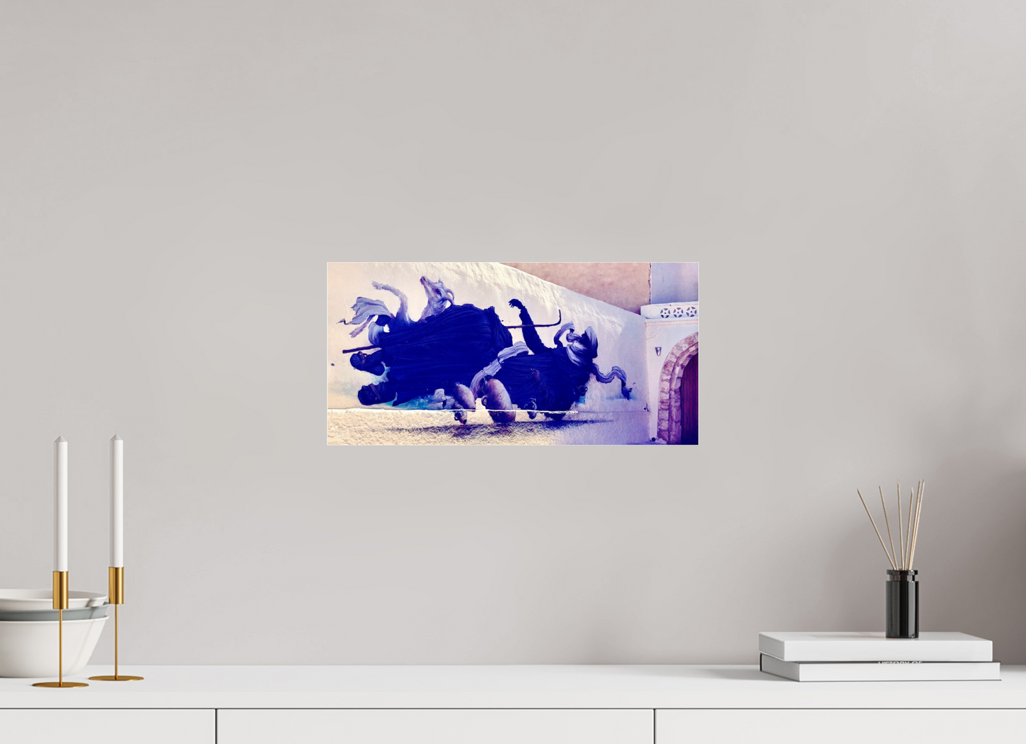 40,6 x 20 cm, Impression brillante fine art sur alu dibond (prête à être accrochée) Caravan of the Wind (Tunisie, Djerba)