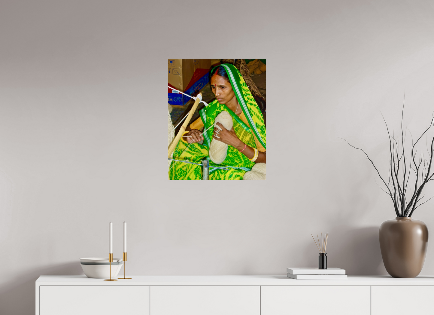 50 x 62 cm, Tirage brillant papier Fuji Crystal DP II (à encadrer) Fil intérieur (Inde, Gujarat)