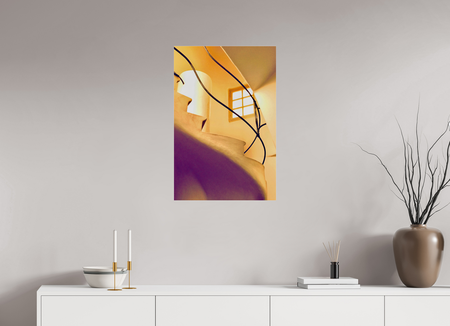 50 x 75,6 cm, Impression brillante fine art sur alu dibond (prête à être accrochée) Courbe souveraine (Espagne, Barcelone)