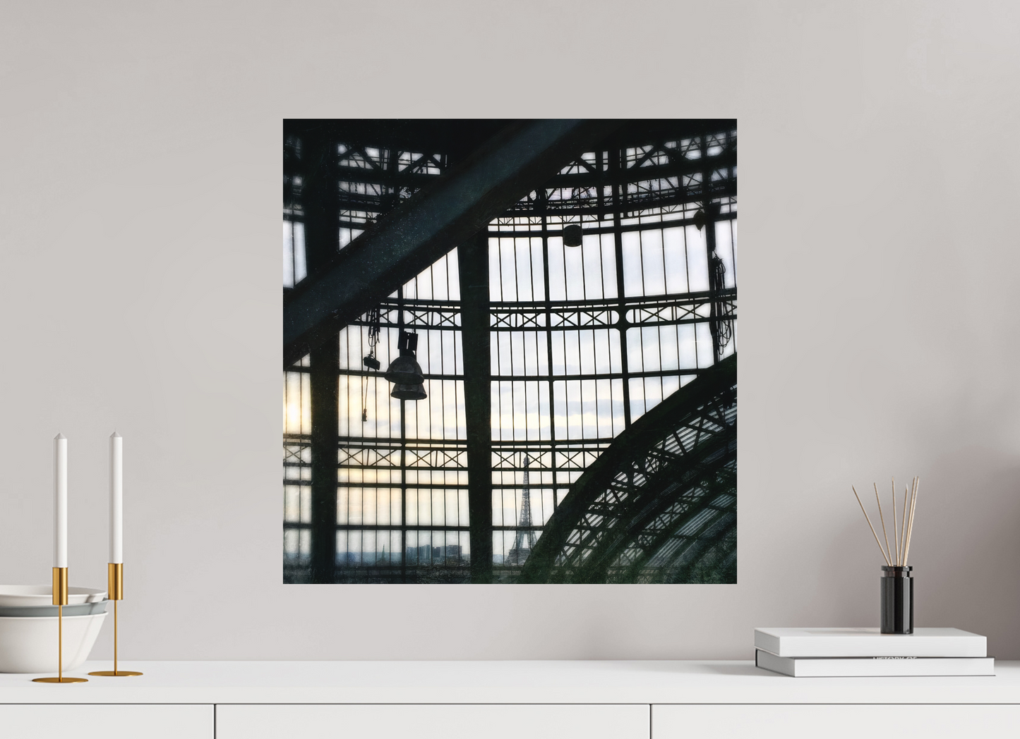 50 x 51,3 cm, Impression mate fine art sur alu dibond (prête à être accrochée) City in Transparency (France, Paris)