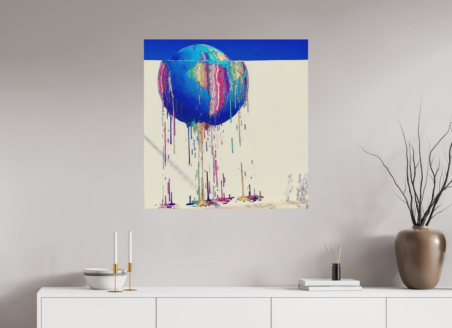 80 x 82,4 cm, Impression mate fine art sur alu dibond (prête à être accrochée) Fonte des repères (Tunisie, Djerba)