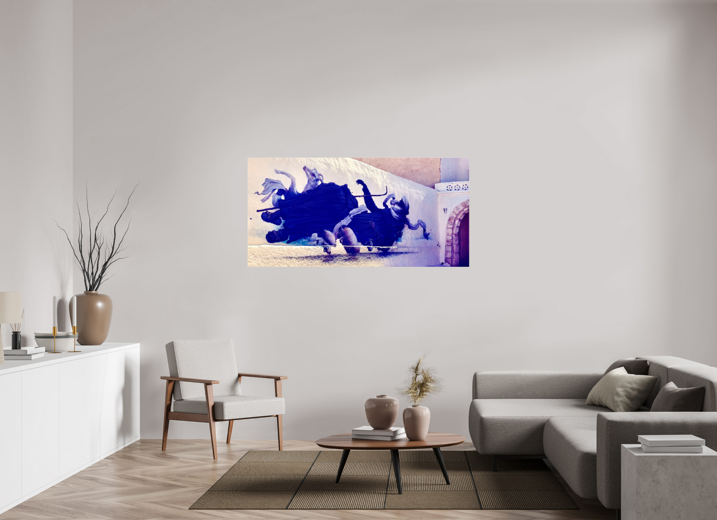 162,3 x 80 cm, Impression brillante fine art sur alu dibond (prête à être accrochée) Caravan of the Wind (Tunisie, Djerba)