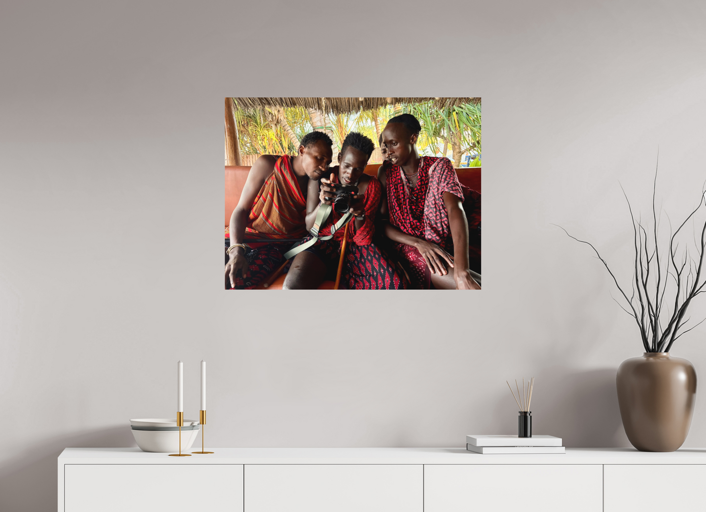 80 x 60 cm, Impression mate fine art sur alu dibond (prête à être accrochée) Spontaneous light (Tanzanie, Zanzibar)