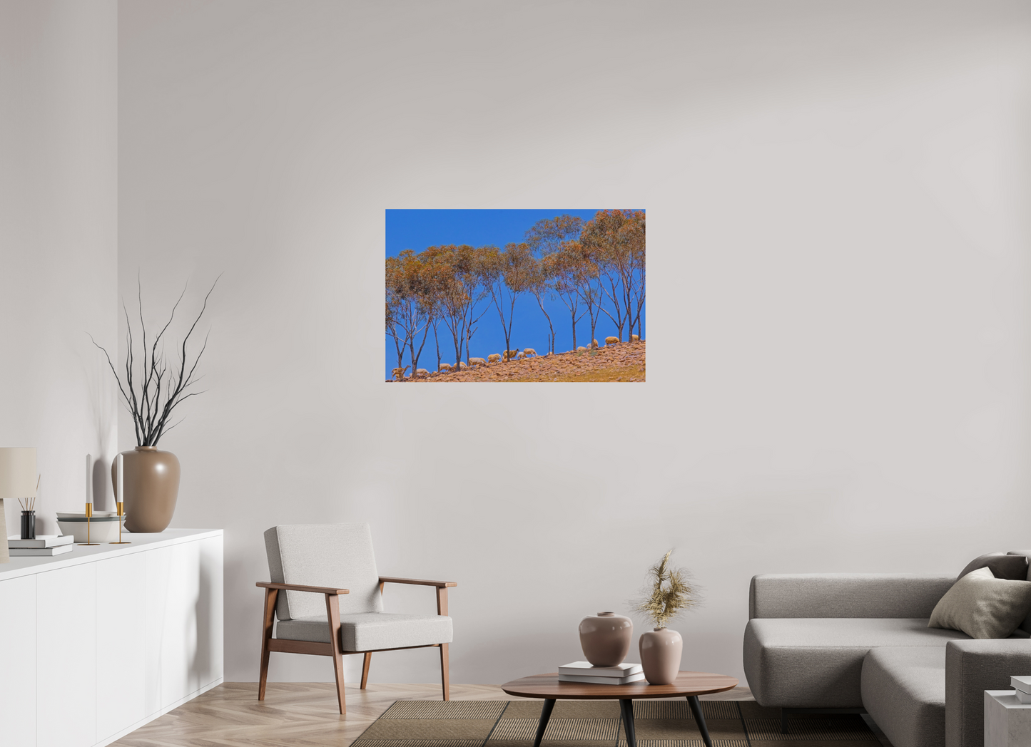 105 x 70 cm, Impression mate fine art sur alu dibond (prête à être accrochée) Ligne pastorale (Maroc, Atlas)