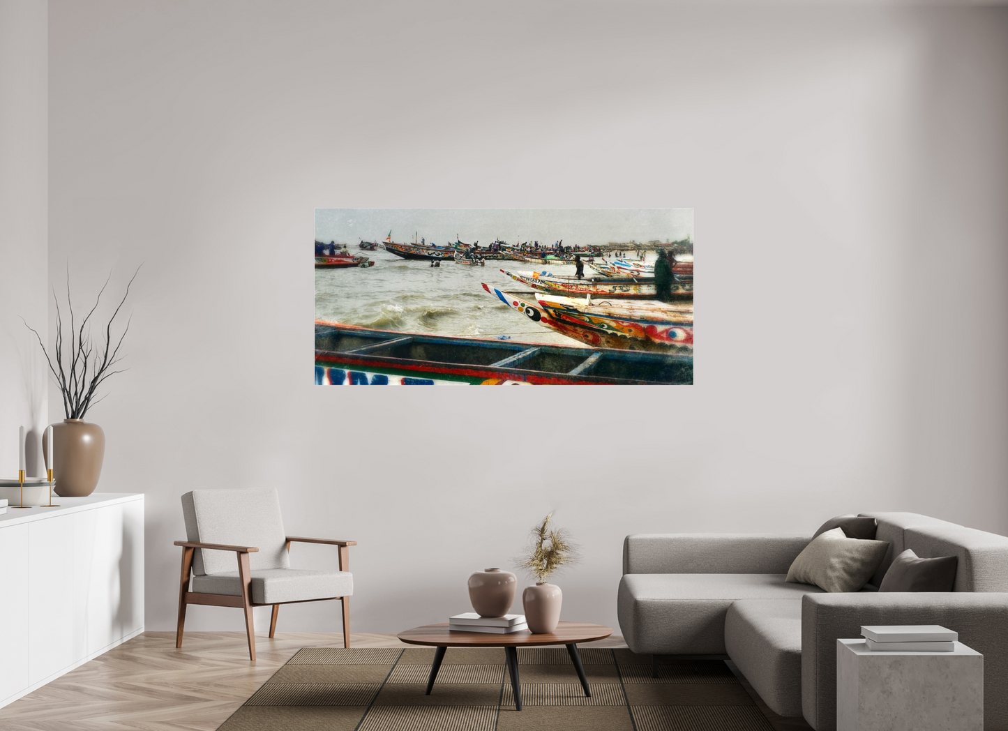 192,5 x 90 cm, Impression brillante fine art sur alu dibond (prête à être accrochée) Barques d'espoir (Sénégal, MBour)