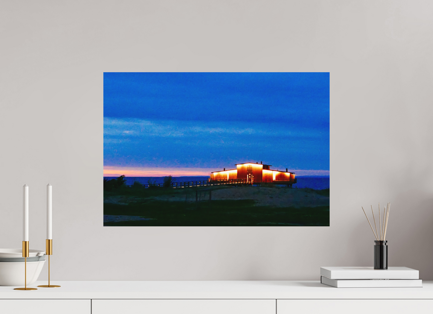 58,7 x 40 cm, Impression mate fine art sur alu dibond (prête à être accrochée) Lisière humaine (Suède,Båstad)