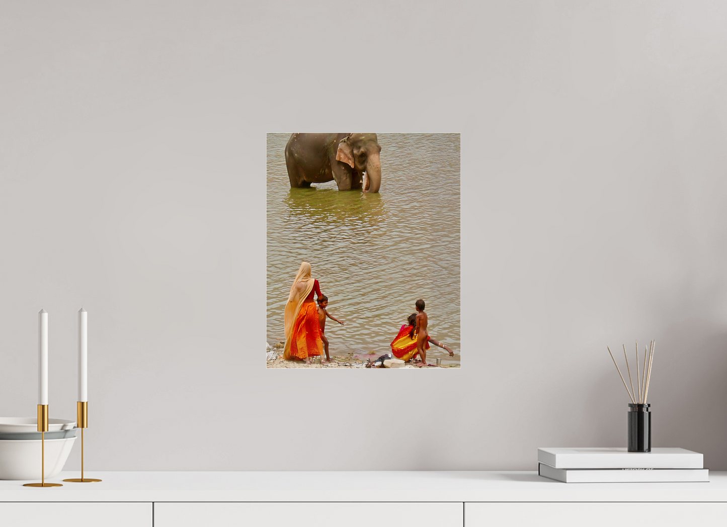 30 x 36,4 cm, Impression brillante fine art sur alu dibond (prête à être accrochée) Proximité (Inde, Udaipur)