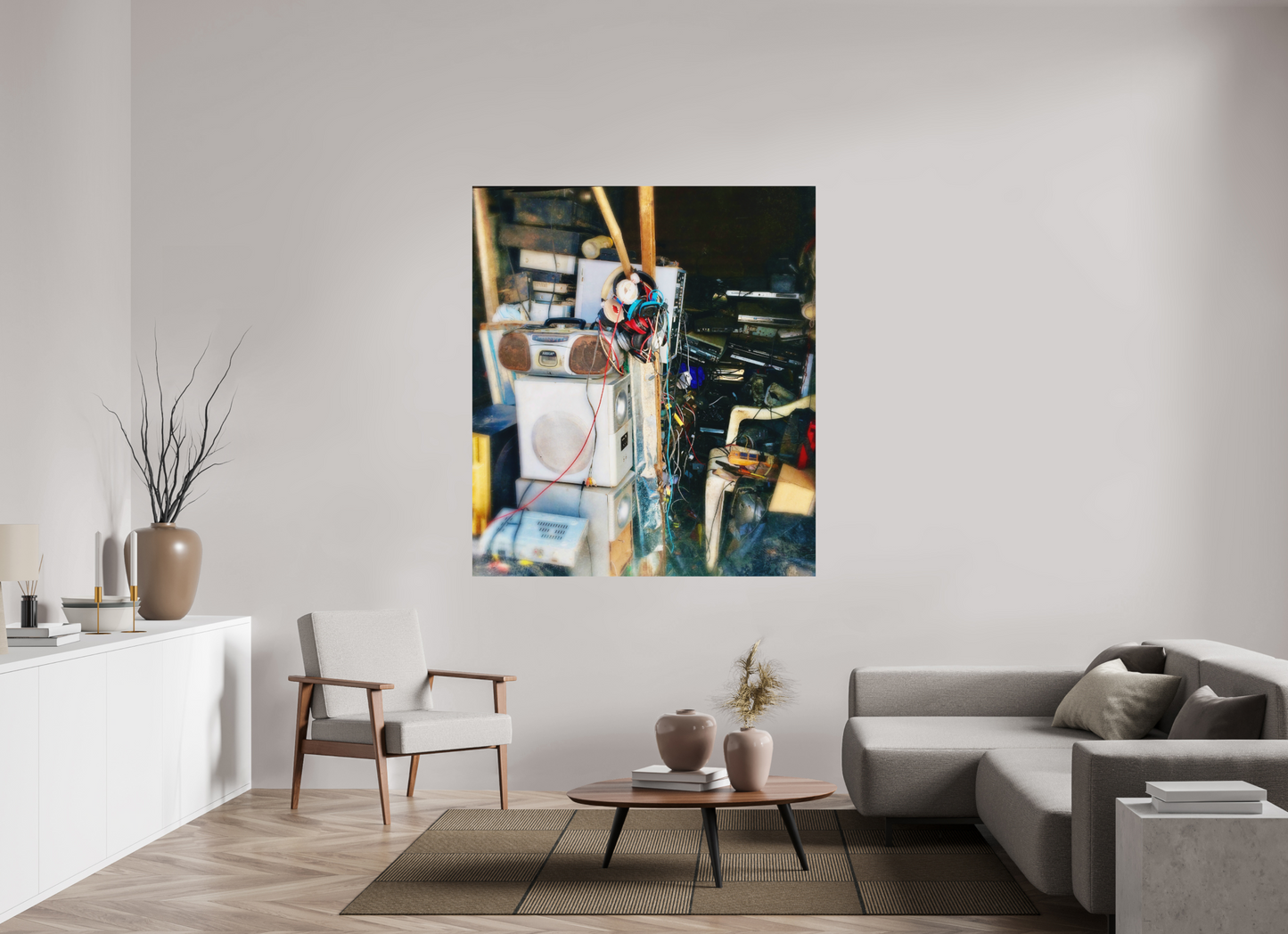 140 x 159,2 cm, Impression mate fine art sur alu dibond (prête à être accrochée) Repair shop (Sénégal, MBour)