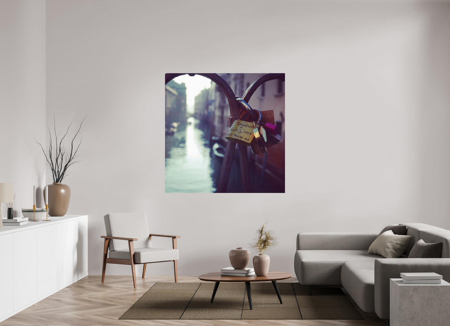 140 x 140 cm, Impression mate fine art sur alu dibond (prête à être accrochée) Ancres (Italie, Venise)