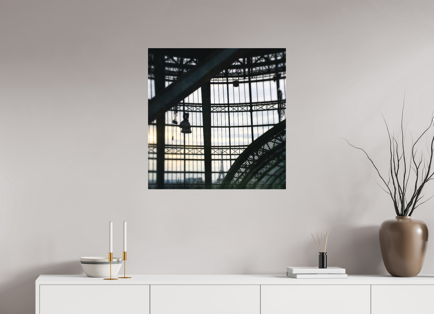 70 x 71,8 cm, Impression mate fine art sur alu dibond (prête à être accrochée) City in Transparency (France, Paris)