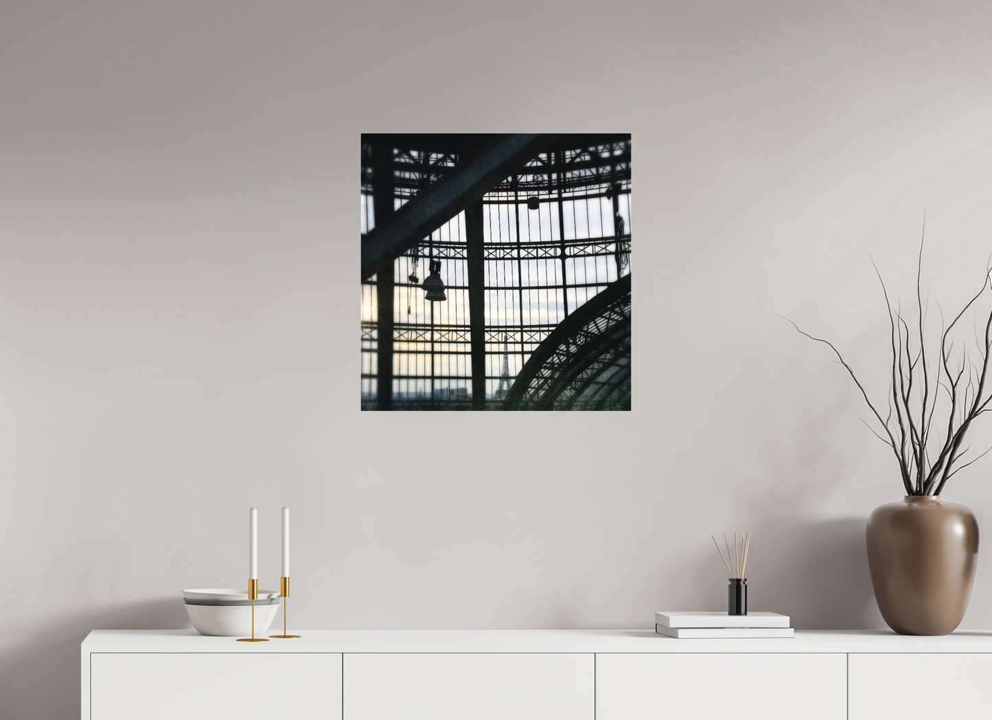 60 x 61,6 cm, Impression mate fine art sur alu dibond (prête à être accrochée) City in Transparency (France, Paris)