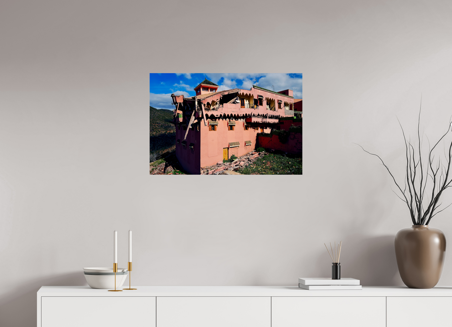 75 x 50 cm, Tirage brillant papier Fuji Crystal DP II (à encadrer) Earthquake (Maroc, Atlas)