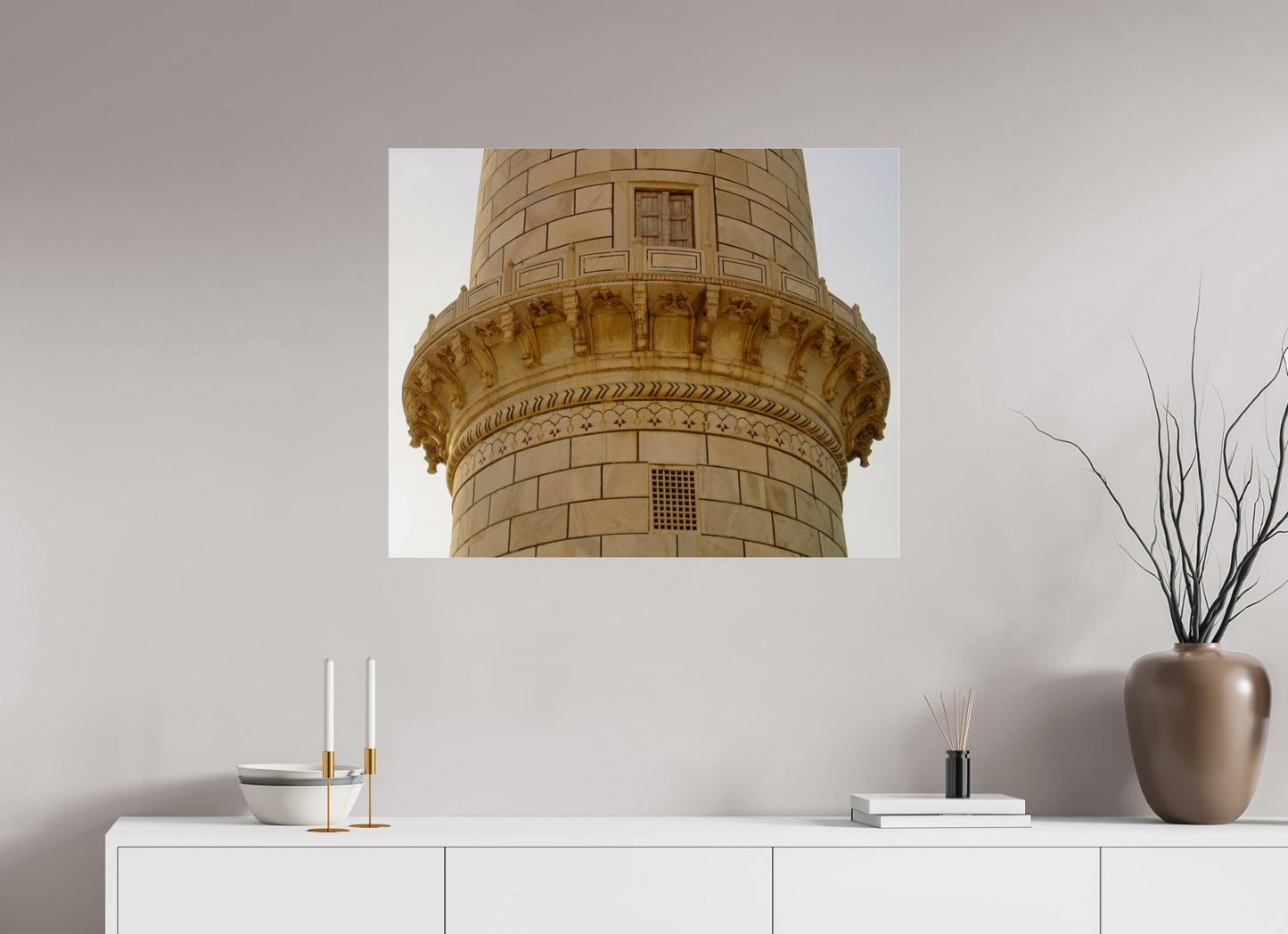 87,3 x 70 cm, Impression brillante fine art sur alu dibond (prête à être accrochée) Pietra dura (Inde, Agra)