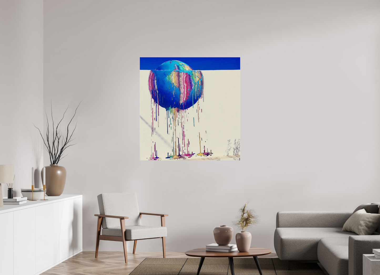 110 x 113,2 cm, Impression brillante fine art sur alu dibond (prête à être accrochée) Fonte des repères (Tunisie, Djerba)