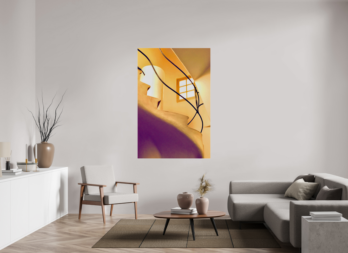 110 x 166,3 cm, Impression brillante fine art sur alu dibond (prête à être accrochée) Courbe souveraine (Espagne, Barcelone)