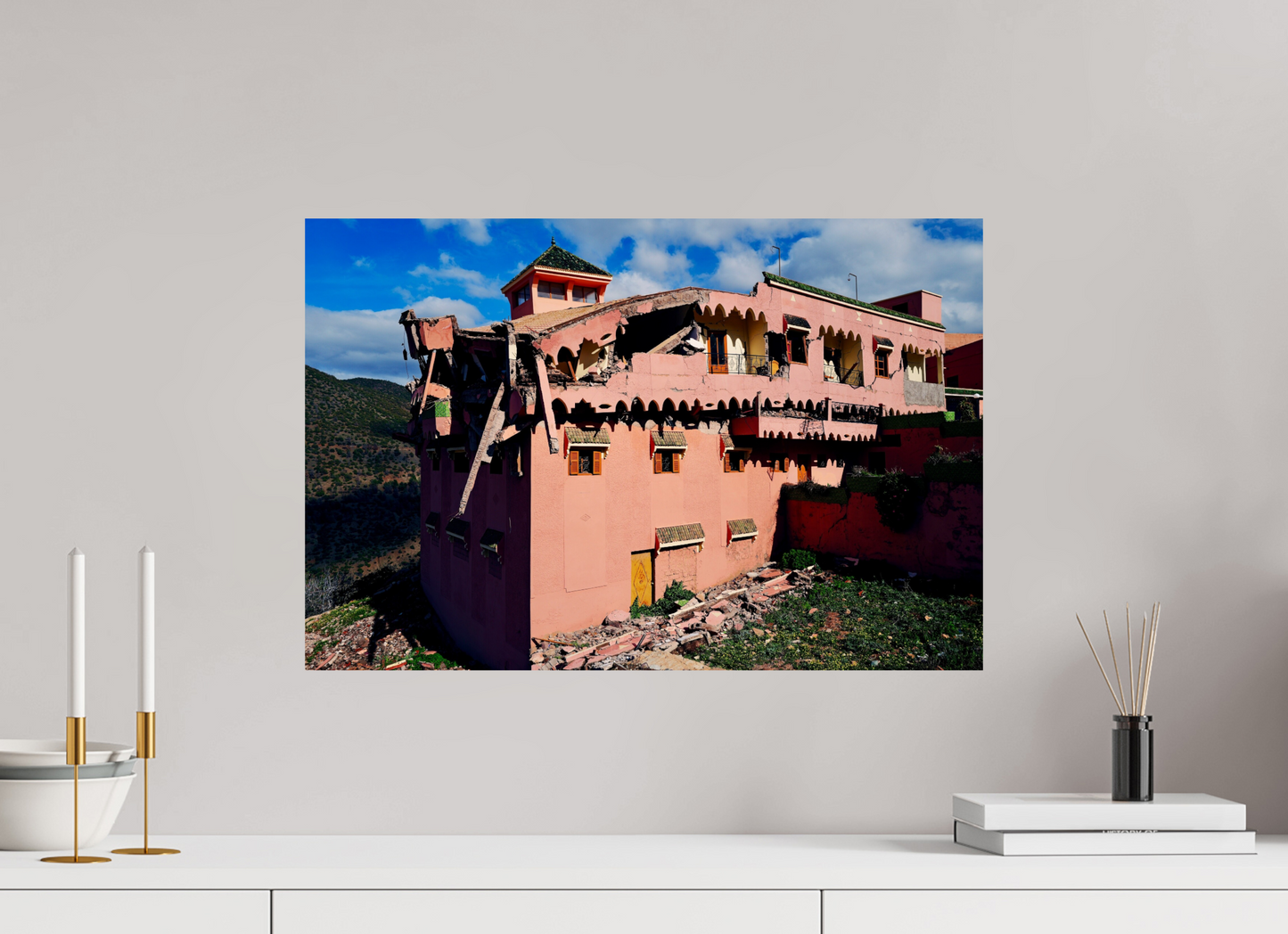 60 x 40 cm, Tirage brillant papier Fuji Crystal DP II (à encadrer) Earthquake (Maroc, Atlas)