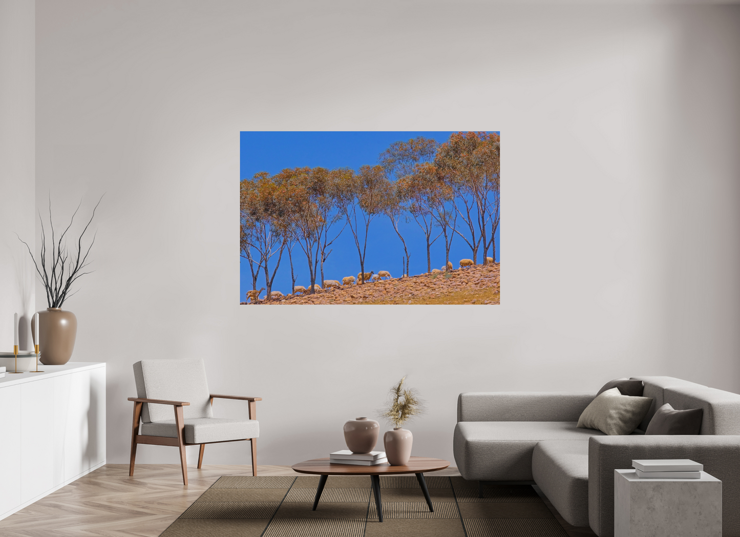 180 x 120 cm, Impression mate fine art sur alu dibond (prête à être accrochée) Ligne pastorale (Maroc, Atlas)