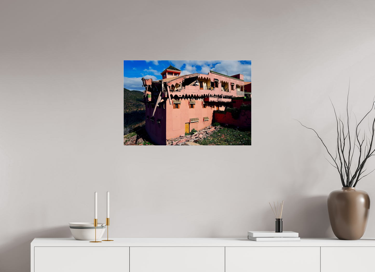 75 x 50 cm, Impression brillante fine art sur alu dibond (prête à être accrochée) Earthquake (Maroc, Atlas)