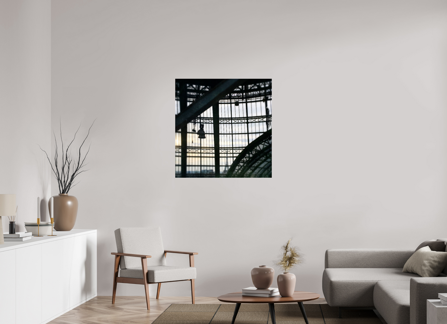 90 x 92,3 cm, Impression brillante fine art sur alu dibond (prête à être accrochée) City in Transparency (France, Paris)