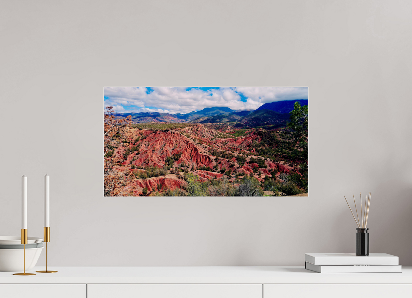 55,7 x 30 cm, Impression brillante fine art sur alu dibond (prête à être accrochée) Sa Majesté l'Atlas (Maroc, Atlas)