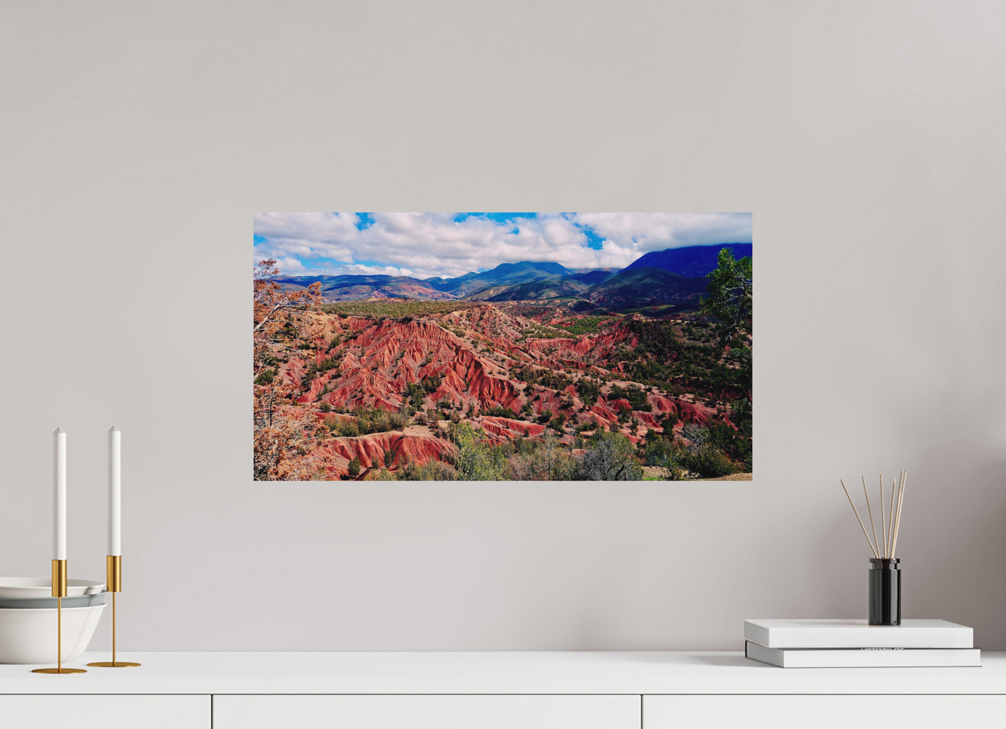 55,7 x 30 cm, Impression mate fine art sur alu dibond (prête à être accrochée) Sa Majesté l'Atlas (Maroc, Atlas)