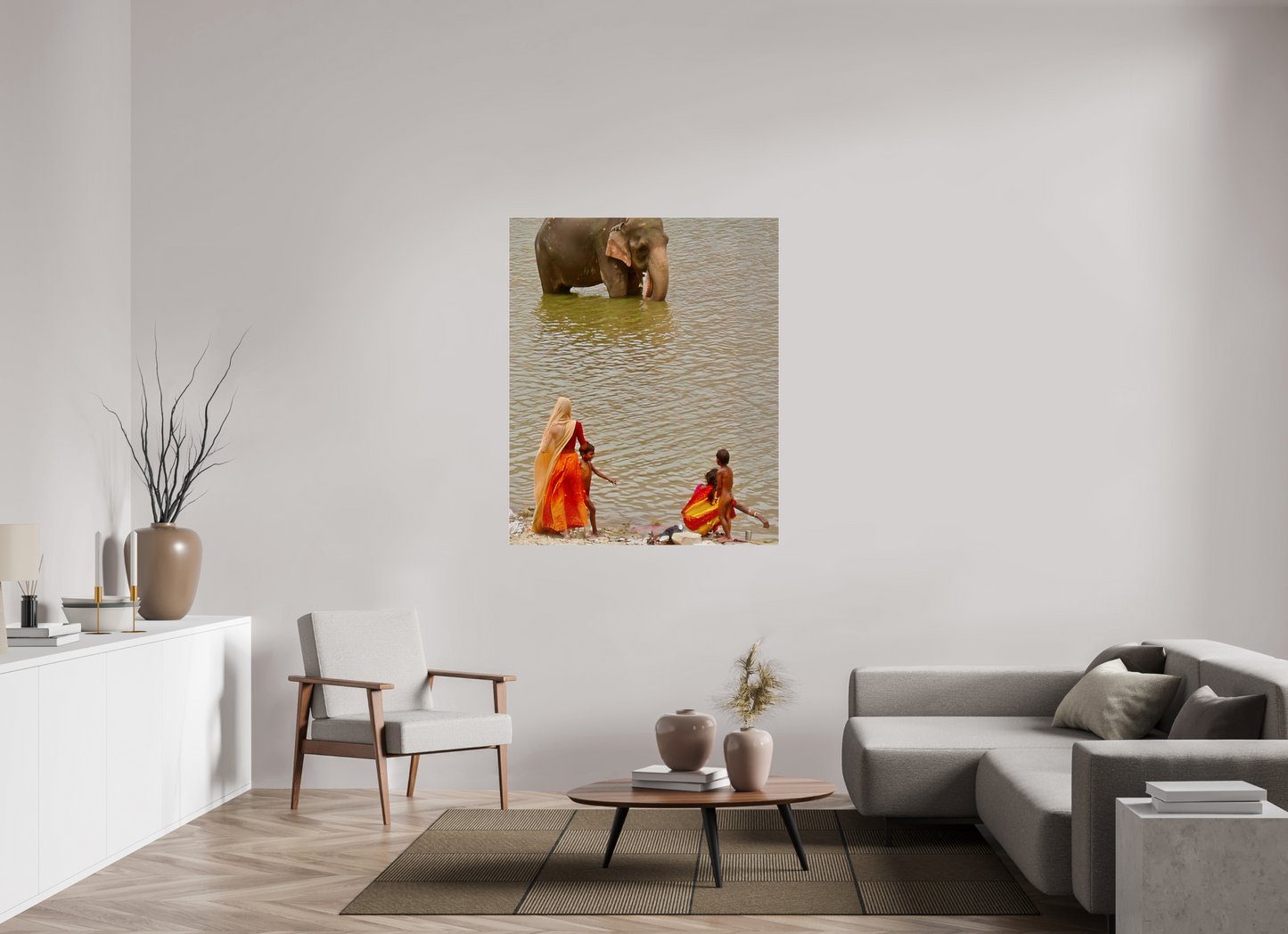 110 x 133,6 cm, Impression brillante fine art sur alu dibond (prête à être accrochée) Proximité (Inde, Udaipur)