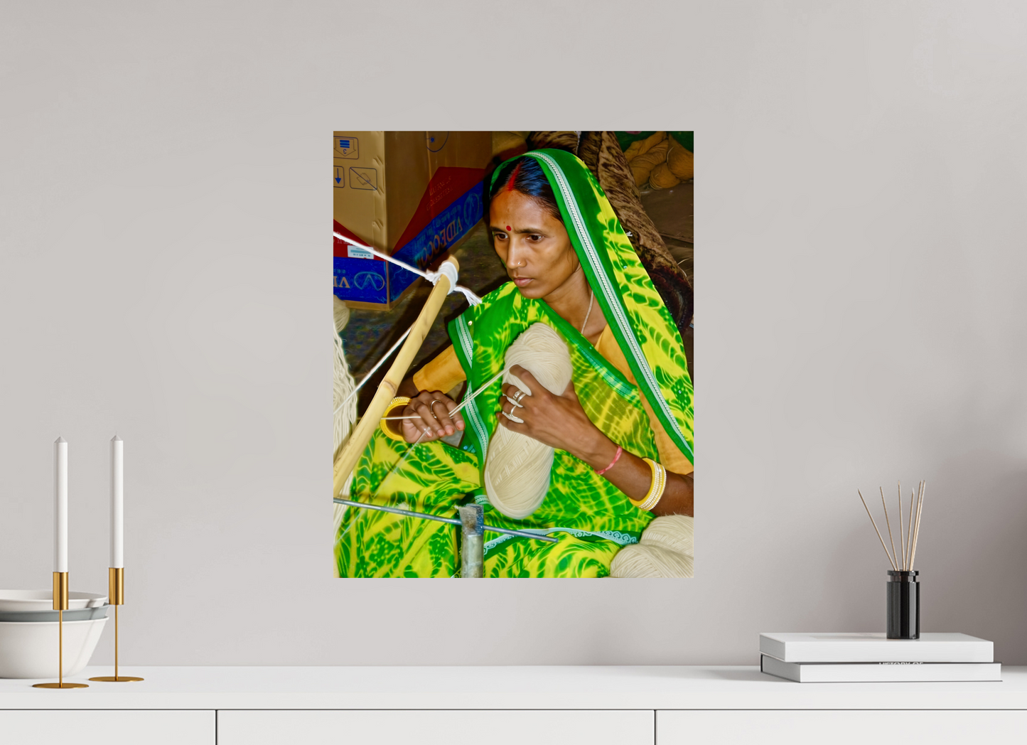 40 x 49,6 cm, Tirage brillant papier Fuji Crystal DP II (à encadrer) Fil intérieur (Inde, Gujarat)